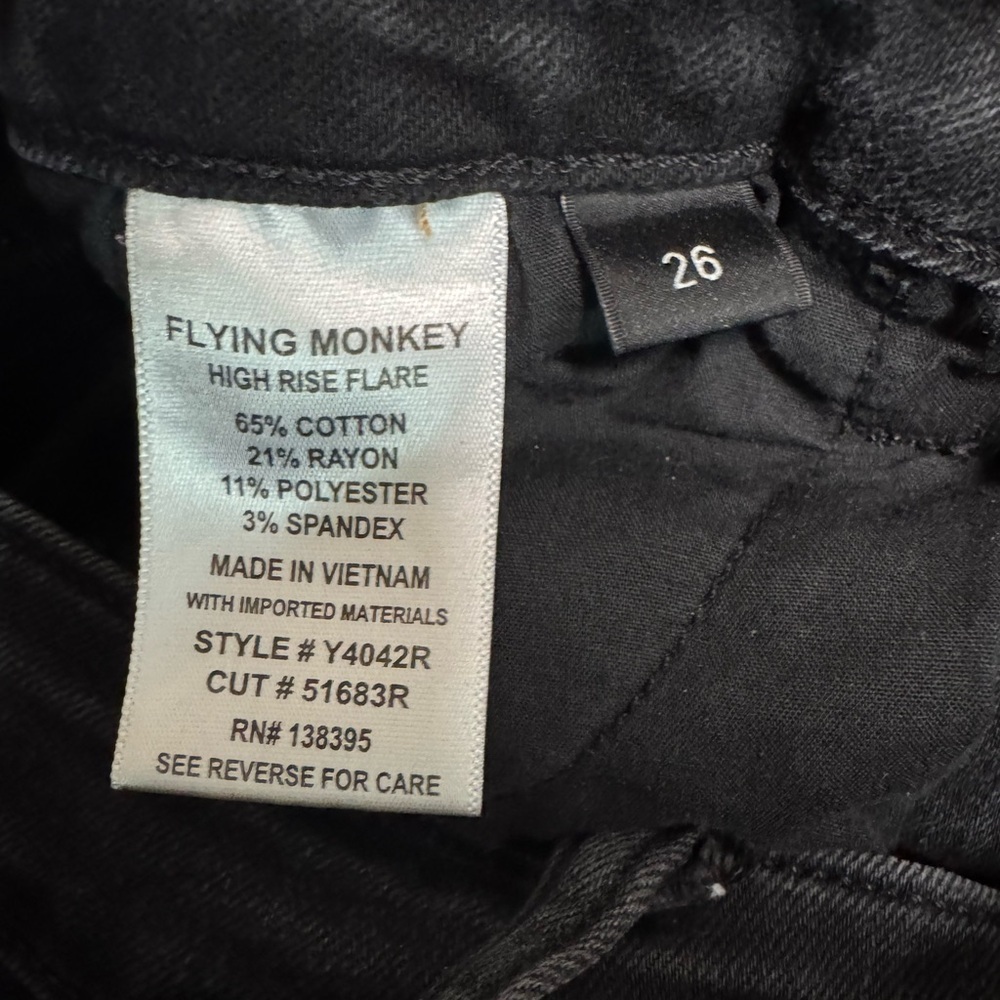 Flying Monkey Black Flare Jeans - Picture 4 of 4